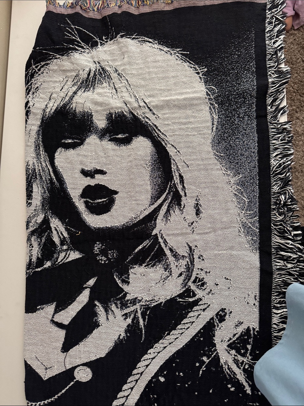 Black and White Woven Portrait Throw Blanket - Home Accents